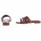 Damen Flache Sandalen - wine