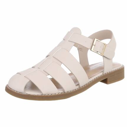 Damen Flache Sandalen - beige