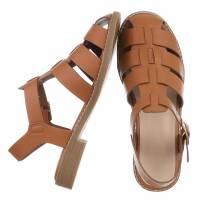 Damen Flache Sandalen - camel