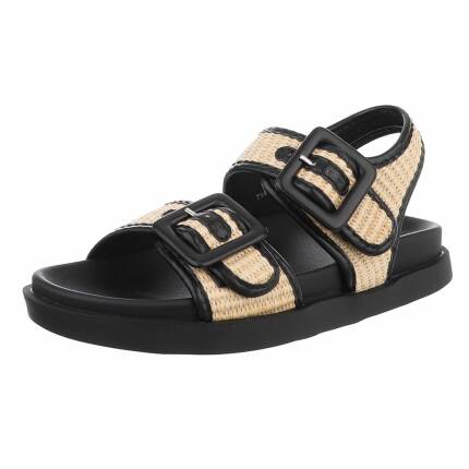 Damen Flache Sandalen - beige
