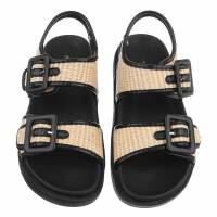 Damen Flache Sandalen - beige