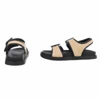 Damen Flache Sandalen - beige