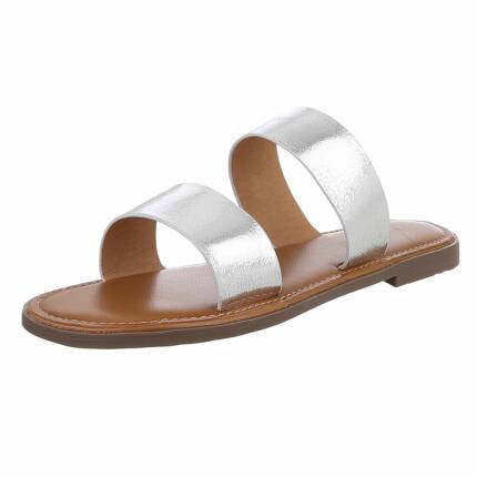 Damen Flache Sandalen - silver
