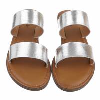Damen Flache Sandalen - silver