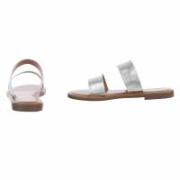 Damen Flache Sandalen - silver