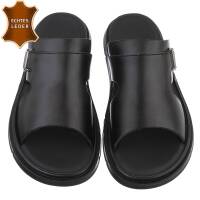 Leder Herren Sandalen - black