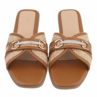 Damen Flache Sandalen - camel