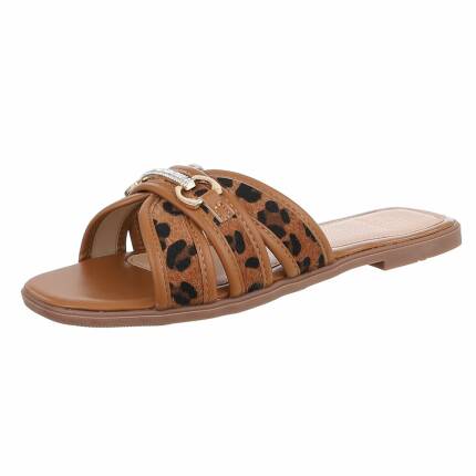 Damen Flache Sandalen - leopard