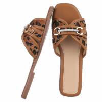 Damen Flache Sandalen - leopard