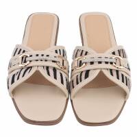 Damen Flache Sandalen - zebra
