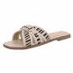 Damen Flache Sandalen - zebra