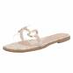 Damen Flache Sandalen - beige