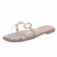 Damen Flache Sandalen - blue