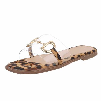 Damen Flache Sandalen - leopard