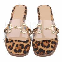 Damen Flache Sandalen - leopard