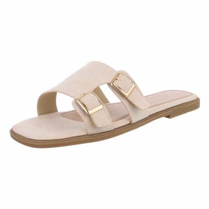 Damen Flache Sandalen - beige