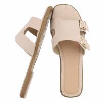 Damen Flache Sandalen - beige
