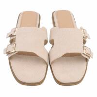 Damen Flache Sandalen - beige