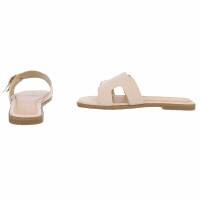 Damen Flache Sandalen - beige