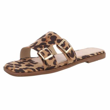 Damen Flache Sandalen - leopard