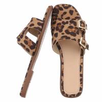 Damen Flache Sandalen - leopard