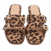 Damen Flache Sandalen - leopard