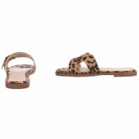 Damen Flache Sandalen - leopard