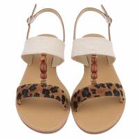 Damen Flache Sandalen - camelleopard
