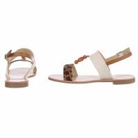 Damen Flache Sandalen - camelleopard
