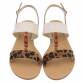Damen Flache Sandalen - camelleopard
