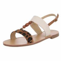 Damen Flache Sandalen - camelleopard Gr. 40