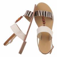 Damen Flache Sandalen - zebra