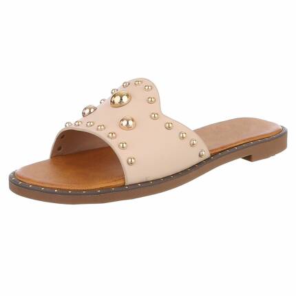 Damen Flache Sandalen - beige