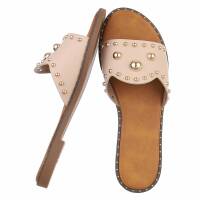 Damen Flache Sandalen - beige