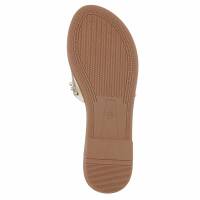Damen Flache Sandalen - beige