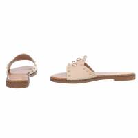 Damen Flache Sandalen - beige