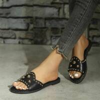 Damen Flache Sandalen - black