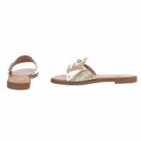 Damen Flache Sandalen - gold