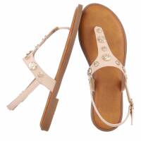 Damen Flache Sandalen - beige