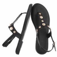 Damen Flache Sandalen - black