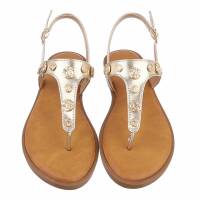 Damen Flache Sandalen - gold