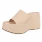 Damen Keilsandaletten - beige