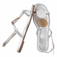 Damen Flache Sandalen - beige
