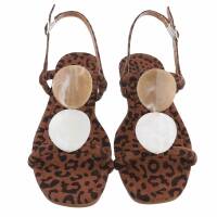 Damen Flache Sandalen - leopard