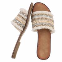 Damen Flache Sandalen - beige