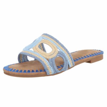 Damen Flache Sandalen - blue