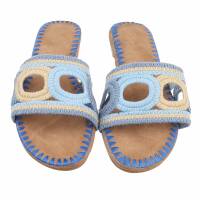 Damen Flache Sandalen - blue