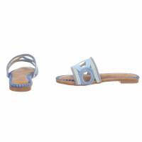 Damen Flache Sandalen - blue