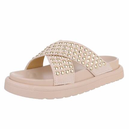 Damen Pantoletten - beige