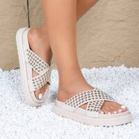 Damen Pantoletten - beige